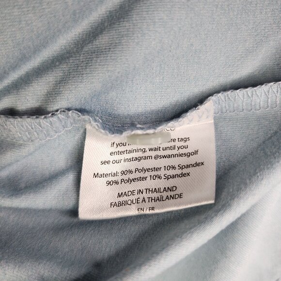 Mens Swannies Golf Polo Shirt Light Blue Short Sleeve Size L - Picture 6 of 11